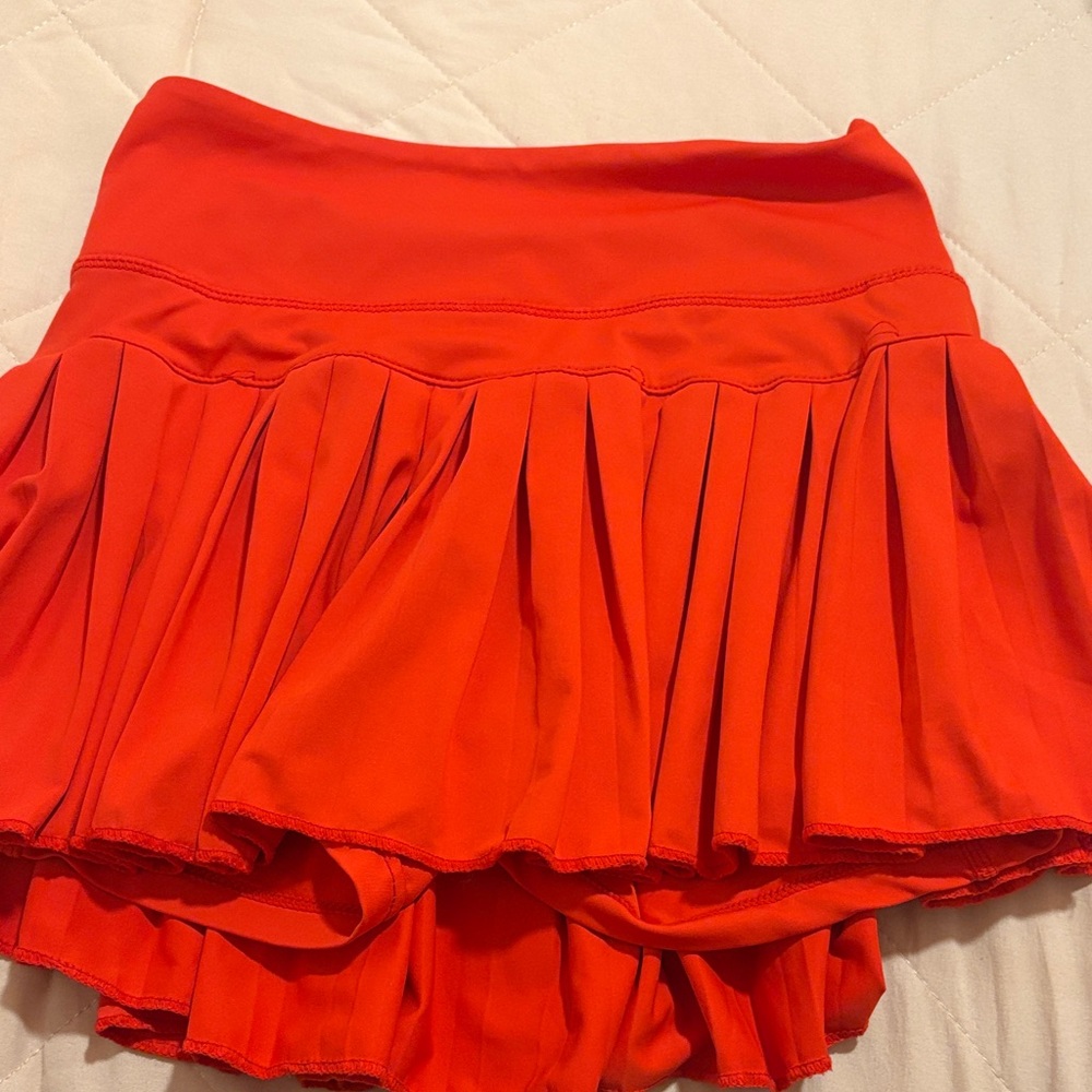 Vibrant red Pleated Skirt